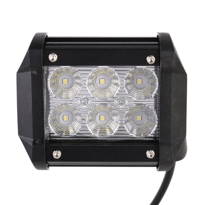 18W  6 LED White Light Floodlight Engineering Lamp / Waterproof IP67 SUVs Light, DC 10-30V(Black) - Work Lights by PMC Jewellery | Online Shopping South Africa | PMC Jewellery | Buy Now Pay Later Mobicred