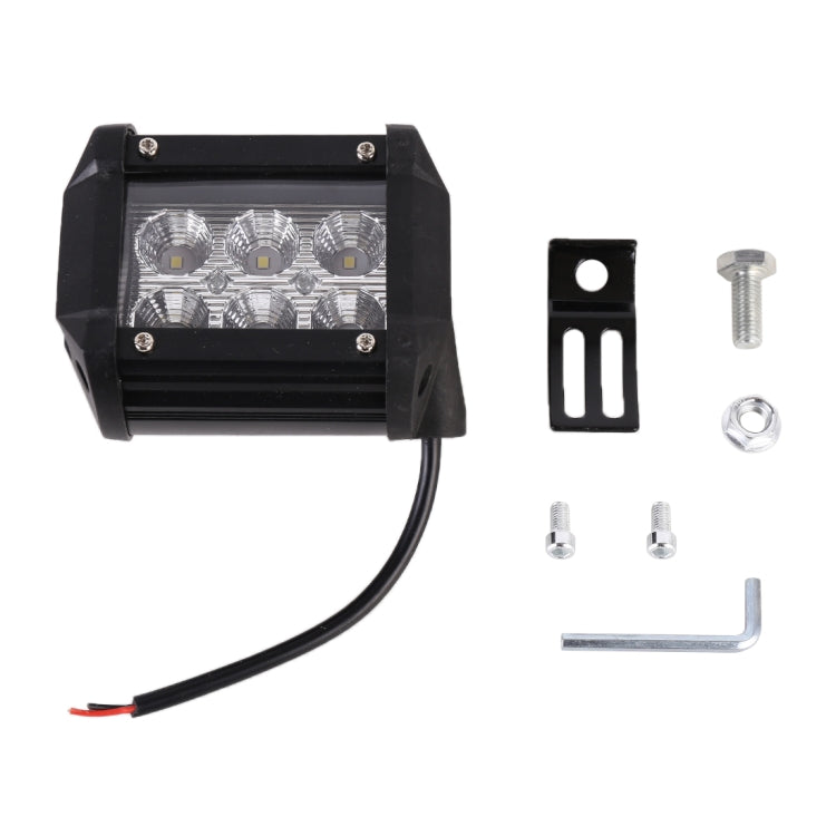 18W  6 LED White Light Floodlight Engineering Lamp / Waterproof IP67 SUVs Light, DC 10-30V(Black) - Work Lights by PMC Jewellery | Online Shopping South Africa | PMC Jewellery | Buy Now Pay Later Mobicred