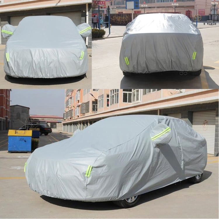 PEVA Anti-Dust Waterproof Sunproof Sedan Car Cover with Warning Strips, Fits Cars up to 5.1m(199 inch) in Length - PE Material by PMC Jewellery | Online Shopping South Africa | PMC Jewellery | Buy Now Pay Later Mobicred