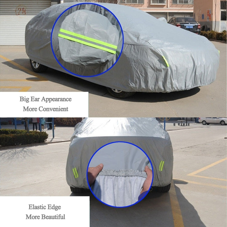 PEVA Anti-Dust Waterproof Sunproof Sedan Car Cover with Warning Strips, Fits Cars up to 4.9m(191 inch) in Length - PE Material by PMC Jewellery | Online Shopping South Africa | PMC Jewellery | Buy Now Pay Later Mobicred