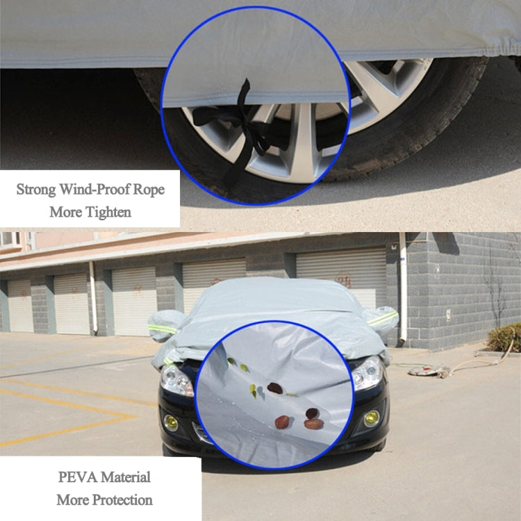 PEVA Anti-Dust Waterproof Sunproof Sedan Car Cover with Warning Strips, Fits Cars up to 4.1m(160 inch) in Length - PE Material by PMC Jewellery | Online Shopping South Africa | PMC Jewellery | Buy Now Pay Later Mobicred
