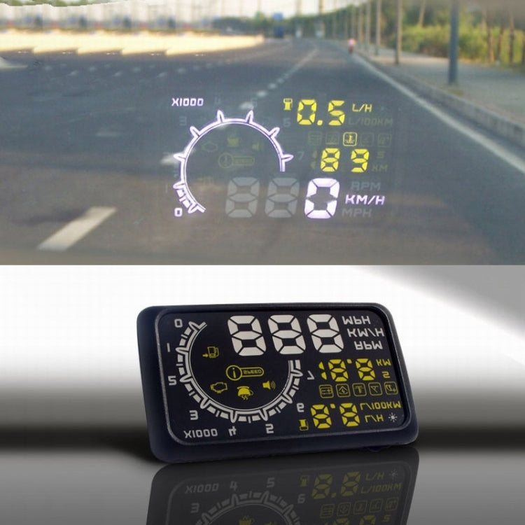 W02 5.5 inch Car OBDII HUD Fuel Consumption Warning System Vehicle-mounted Head Up Display Projector with LED - Head Up Display System by PMC Jewellery | Online Shopping South Africa | PMC Jewellery | Buy Now Pay Later Mobicred