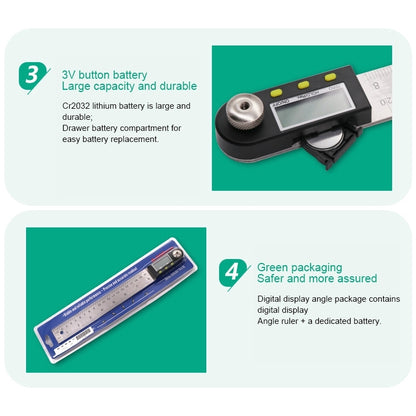 300mm 2-in1 Digital Angle Finder Meter Protractor Goniometer Ruler - Measuring Tools by PMC Jewellery | Online Shopping South Africa | PMC Jewellery | Buy Now Pay Later Mobicred