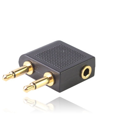 3.5mm Airplane Headphone Socket Adapter(Black) - Splitter Adapter by PMC TechLife | Online Shopping South Africa | PMC TechLife