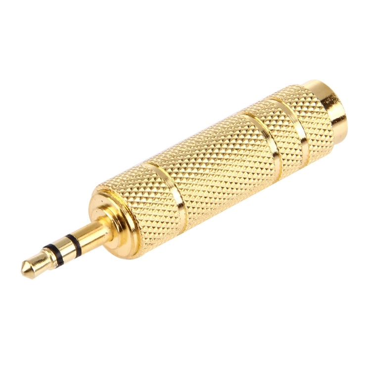 Gold Plated 3.5mm Plug to 6.35mm Stereo Jack Adaptor Socket Adapter - Audio Adapter by PMC TechLife | Online Shopping South Africa | PMC TechLife