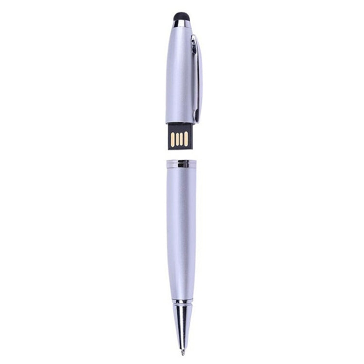2 in 1 Pen Style USB Flash Disk, Silver (32GB)(Silver) - USB Flash Drives by PMC TechLife | Online Shopping South Africa | PMC TechLife | Buy Now Pay Later Mobicred