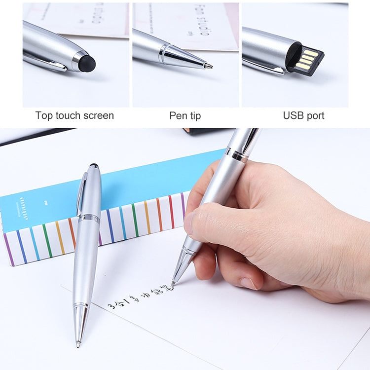2 in 1 Pen Style USB Flash Disk, Silver (32GB)(Silver) - USB Flash Drives by PMC TechLife | Online Shopping South Africa | PMC TechLife | Buy Now Pay Later Mobicred