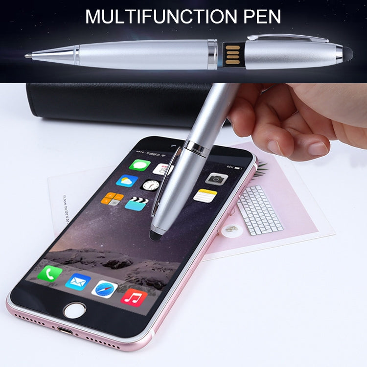 2 in 1 Pen Style USB Flash Disk, Silver (32GB)(Silver) - USB Flash Drives by PMC TechLife | Online Shopping South Africa | PMC TechLife | Buy Now Pay Later Mobicred