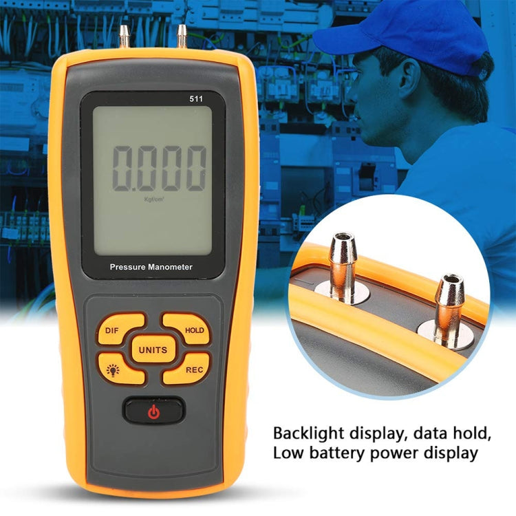 BENETECH GM511 LCD Display Pressure Manometer(Yellow) - free shipping - PMC Jewellery - Order now!