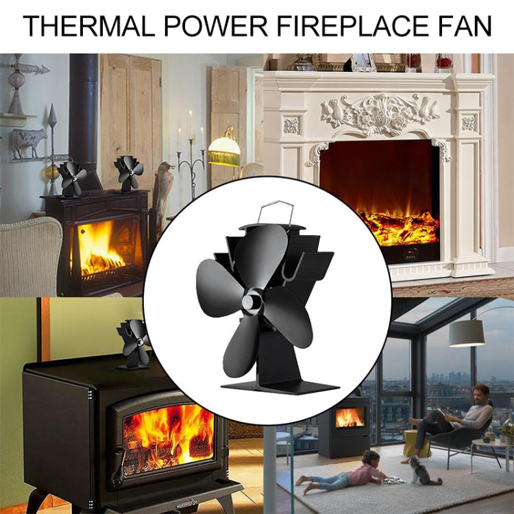 YL603 Eco-friendly Aluminum Alloy Heat Powered Stove Fan with 4 Blades for Wood / Gas / Pellet Stoves (Gold) - Fireplace Fan by PMC Jewellery | Online Shopping South Africa | PMC Jewellery | Buy Now Pay Later Mobicred