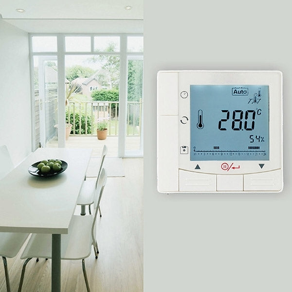 LCD Display Air Conditioning 2-Pipe Programmable Room Thermostat for Fan Coil Unit(White) - Thermostat & Thermometer by PMC TechLife | Online Shopping South Africa | PMC TechLife | Buy Now Pay Later Mobicred