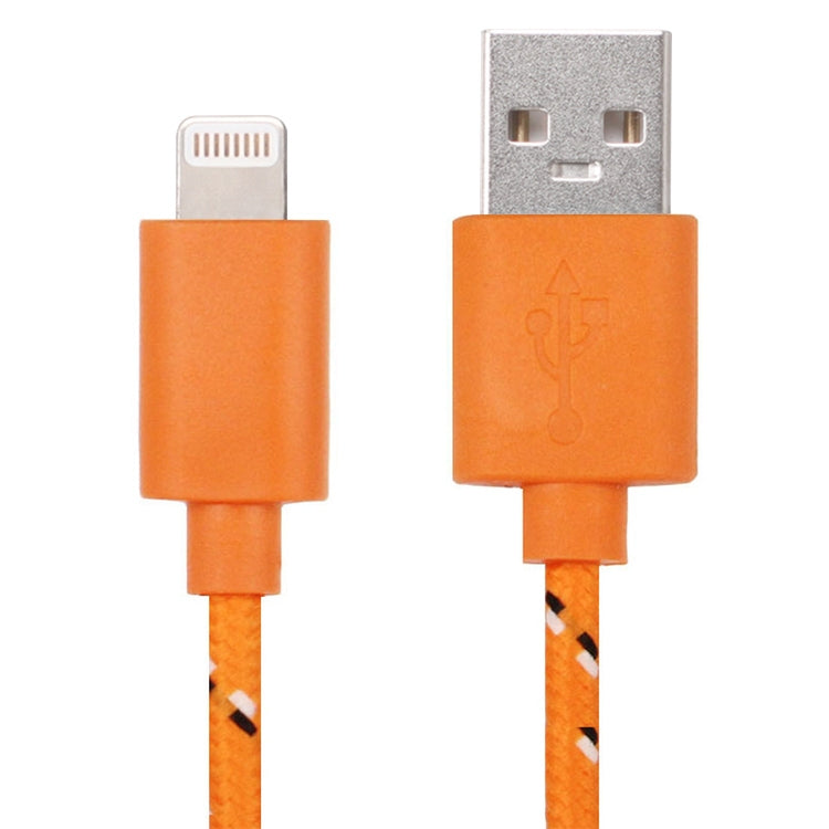 1m Nylon Netting Style USB 8 Pin Data Transfer Charging Cable for iPhone, iPad(Orange) - Normal Style Cable by PMC Jewellery | Online Shopping South Africa | PMC Jewellery | Buy Now Pay Later Mobicred