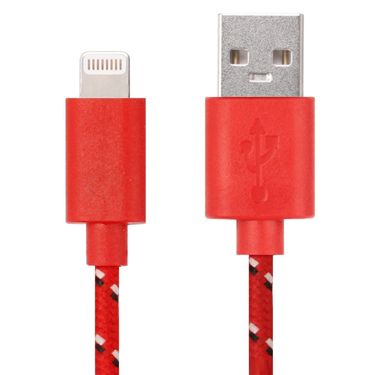 3m Nylon Netting Style USB Data Transfer Charging Cable for iPhone, iPad(Red) - Normal Style Cable by PMC Jewellery | Online Shopping South Africa | PMC Jewellery | Buy Now Pay Later Mobicred