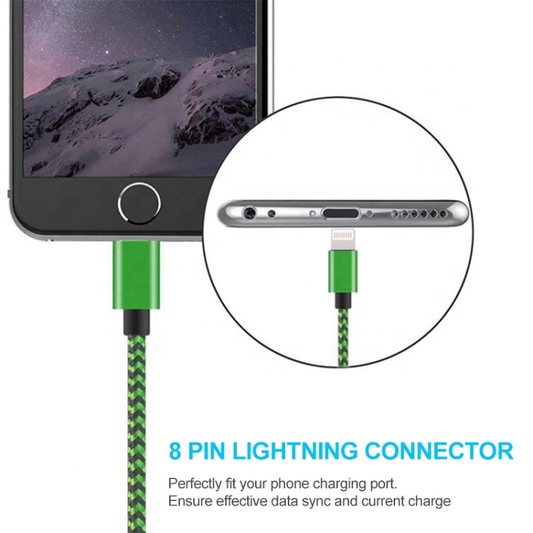 2m Woven Style 8 Pin to USB Sync Data / Charging Cable(Orange) - free shipping - PMC Jewellery - Order now!
