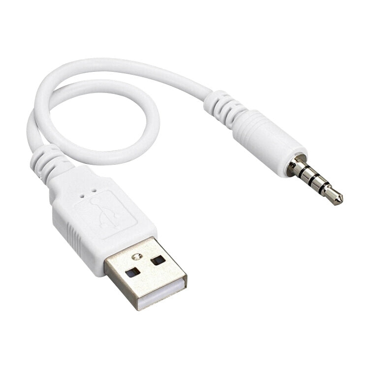 USB to 3.5mm Jack Data Sync & Charge Cable for iPod Shuffle 1st /2nd /3rd Generation, Length: 15.5cm(White) - Normal Style Cable by PMC Jewellery | Online Shopping South Africa | PMC Jewellery | Buy Now Pay Later Mobicred