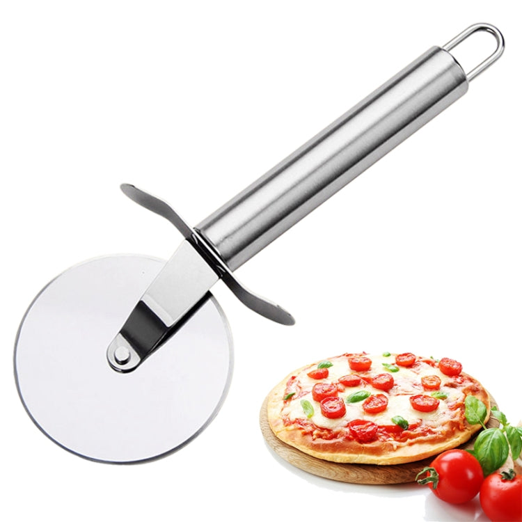 Stainless Steel Round Pizza Cutter Knife(Silver) - Baking Pastry Tools by PMC Jewellery | Online Shopping South Africa | PMC Jewellery | Buy Now Pay Later Mobicred