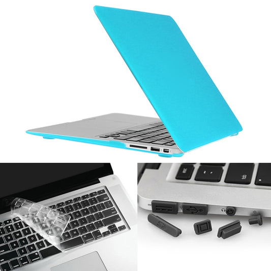 ENKAY for Macbook Air 11.6 inch (US Version) / A1370 / A1465 Hat-Prince 3 in 1 Frosted Hard Shell Plastic Protective Case with Keyboard Guard & Port Dust Plug(Blue) - MacBook Air Cases by ENKAY | Online Shopping South Africa | PMC Jewellery | Buy Now Pay Later Mobicred