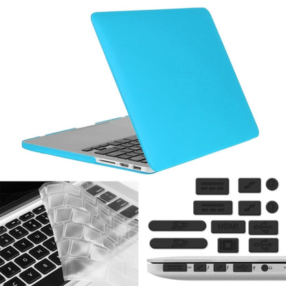 ENKAY for Macbook Pro Retina 15.4 inch (US Version) / A1398 Hat-Prince 3 in 1 Frosted Hard Shell Plastic Protective Case with Keyboard Guard & Port Dust Plug(Blue) - MacBook Pro Cases by ENKAY | Online Shopping South Africa | PMC Jewellery | Buy Now Pay Later Mobicred