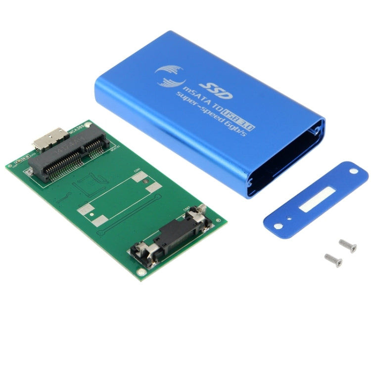 6gb/s mSATA Solid State Disk SSD to USB 3.0 Hard Disk Case(Blue) - HDD Enclosure by PMC Jewellery | Online Shopping South Africa | PMC Jewellery | Buy Now Pay Later Mobicred