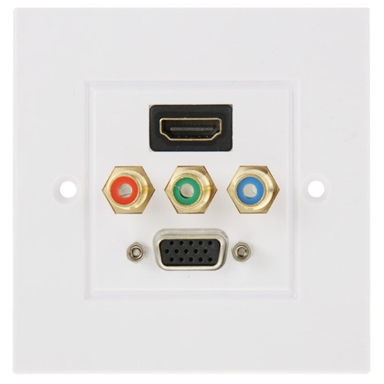 HDMI Female Plug + 3 RCA Female Plugs + VGA Female Plug Wall Plate Panel -  by PMC TechLife | Online Shopping South Africa | PMC TechLife | Buy Now Pay Later Mobicred