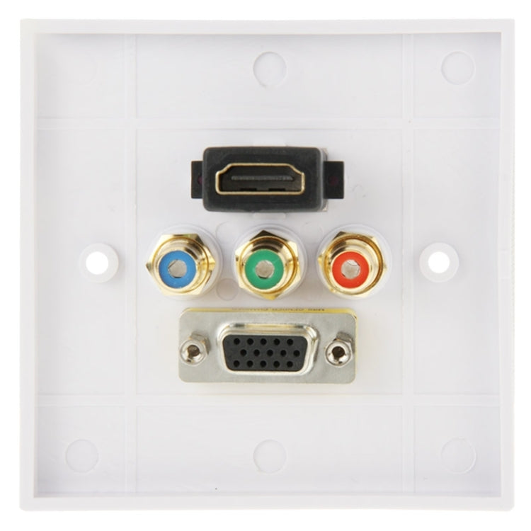 HDMI Female Plug + 3 RCA Female Plugs + VGA Female Plug Wall Plate Panel -  by PMC TechLife | Online Shopping South Africa | PMC TechLife | Buy Now Pay Later Mobicred
