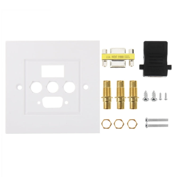 HDMI Female Plug + 3 RCA Female Plugs + VGA Female Plug Wall Plate Panel -  by PMC TechLife | Online Shopping South Africa | PMC TechLife | Buy Now Pay Later Mobicred