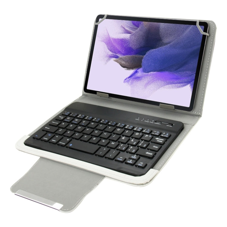 Universal Leather Tablet Case with Separable Bluetooth Keyboard and Holder for 10.1 inch Tablet PC(White) - Universal Keyboard by PMC Jewellery | Online Shopping South Africa | PMC Jewellery