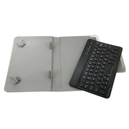 Universal Leather Tablet Case with Separable Bluetooth Keyboard and Holder for 10.1 inch Tablet PC(White) - Universal Keyboard by PMC Jewellery | Online Shopping South Africa | PMC Jewellery