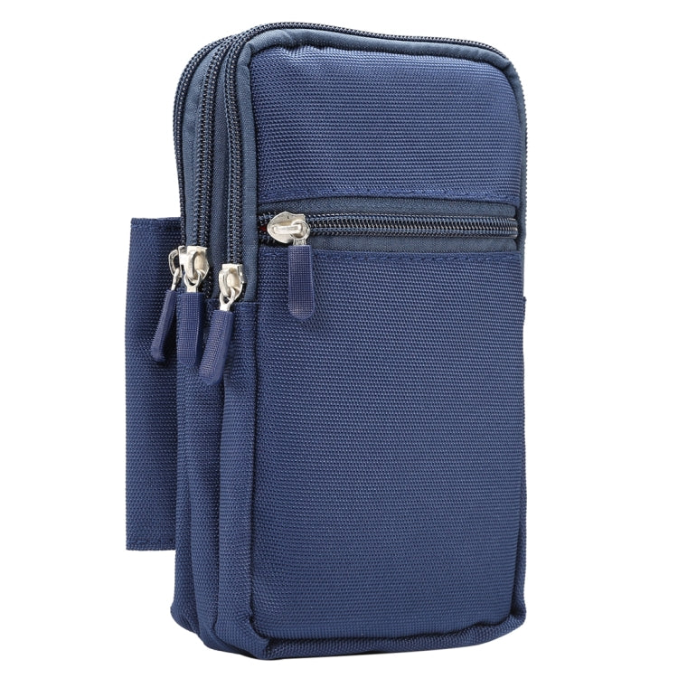 7 inch and Below Universal Polyester Men Vertical Style Case Waist Bag with Belt Hole & Climbing Buckle, For iPhone, Samsung, Sony, Huawei, Meizu, Lenovo, ASUS, Oneplus, Xiaomi, Cubot, Ulefone, Letv, DOOGEE, Vkworld, and other (Dark Blue) - More iPhone Cases by PMC Jewellery | Online Shopping South Africa | PMC Jewellery | Buy Now Pay Later Mobicred