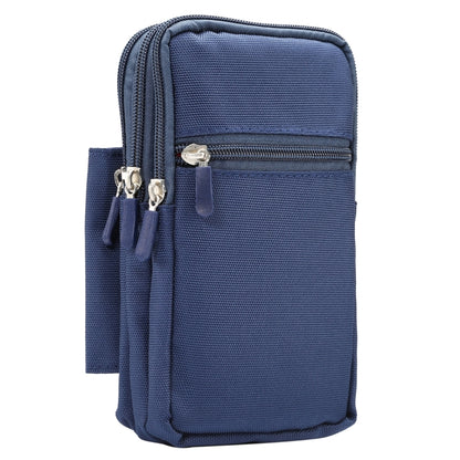 7 inch and Below Universal Polyester Men Vertical Style Case Waist Bag with Belt Hole & Climbing Buckle, For iPhone, Samsung, Sony, Huawei, Meizu, Lenovo, ASUS, Oneplus, Xiaomi, Cubot, Ulefone, Letv, DOOGEE, Vkworld, and other (Dark Blue) - More iPhone Cases by PMC Jewellery | Online Shopping South Africa | PMC Jewellery | Buy Now Pay Later Mobicred