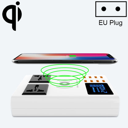 YC-CDA10W 10W Multi Port USB Intelligent Digital Display Fast Charging Wireless Charger, EU Plug - Multifunction Charger by PMC Jewellery | Online Shopping South Africa | PMC Jewellery | Buy Now Pay Later Mobicred