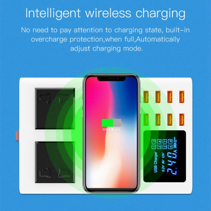 YC-CDA10W 10W Multi Port USB Intelligent Digital Display Fast Charging Wireless Charger, EU Plug - Multifunction Charger by PMC Jewellery | Online Shopping South Africa | PMC Jewellery | Buy Now Pay Later Mobicred