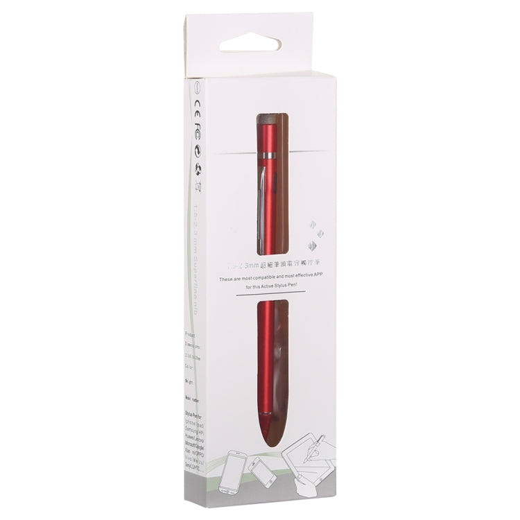 1.5-2.3mm Rechargeable Capacitive Touch Screen Active Stylus Pen(Red) - Stylus Pen by PMC TechLife | Online Shopping South Africa | PMC TechLife | Buy Now Pay Later Mobicred