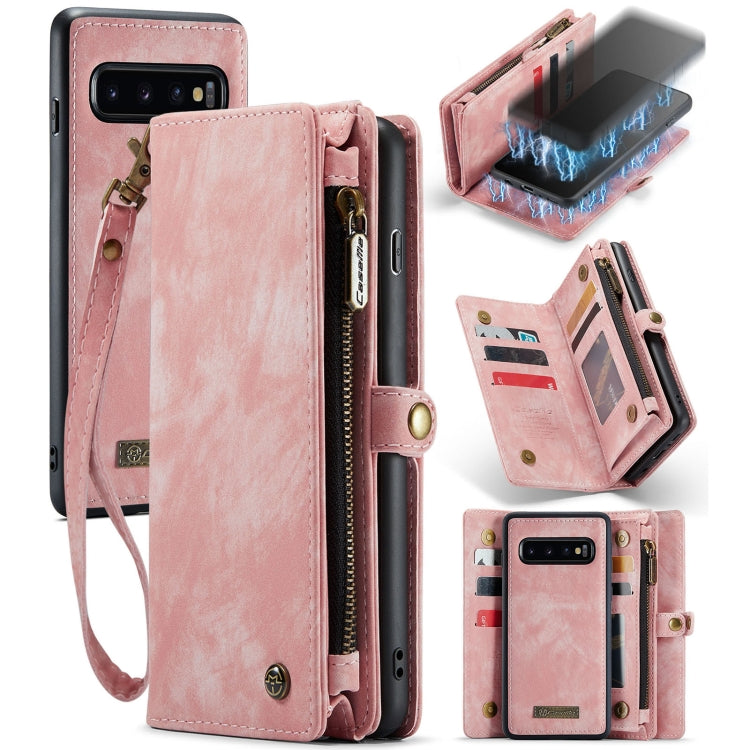 For Samsung Galaxy S10 CaseMe-008 Detachable Multifunctional Flip Leather Phone Case (Pink) - Galaxy Phone Cases by CaseMe | Online Shopping South Africa | PMC Jewellery | Buy Now Pay Later Mobicred