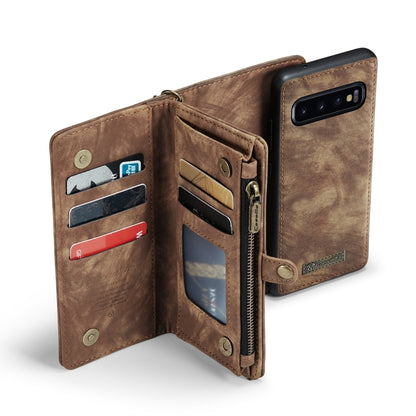 For Samsung Galaxy S10 CaseMe-008 Detachable Multifunctional Flip Leather Phone Case(Brown) - Galaxy Phone Cases by CaseMe | Online Shopping South Africa | PMC Jewellery | Buy Now Pay Later Mobicred