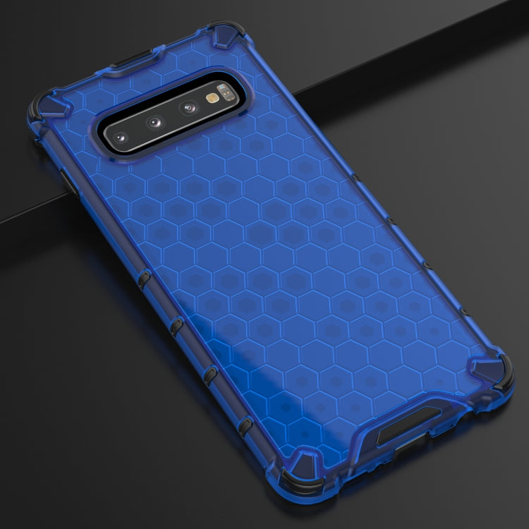 Honeycomb Shockproof PC + TPU Case for Galaxy S10+ (Blue) - Galaxy Phone Cases by PMC TechLife | Online Shopping South Africa | PMC TechLife