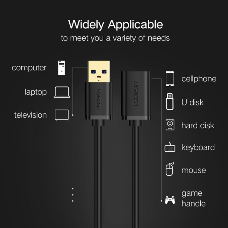 Ugreen 3m USB 3.0 Male to Female Data Sync Super Speed Transmission Extension Cord Cable - USB 3.0 by UGREEN | Online Shopping South Africa | PMC Jewellery | Buy Now Pay Later Mobicred