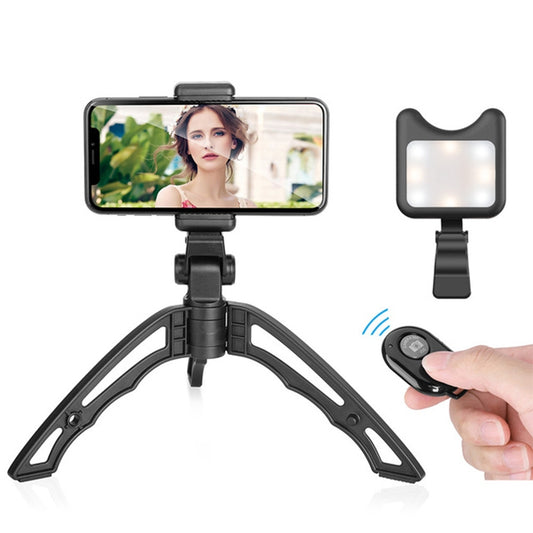 APEXEL Portable Handheld Lazy Live Broadcast Desktop Folding Universal Bluetooth Tripod Phone Holder with Flashlight - Stand by APEXEL | Online Shopping South Africa | PMC Jewellery | Buy Now Pay Later Mobicred