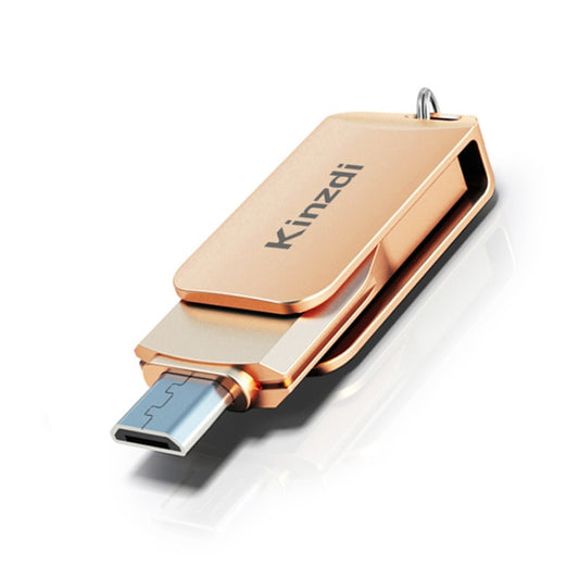 Kinzdi 128GB USB + Type-C Interface Metal Twister Flash Disk V8 (Rose Gold) - USB Flash Drives by Kinzdi | Online Shopping South Africa | PMC Jewellery | Buy Now Pay Later Mobicred