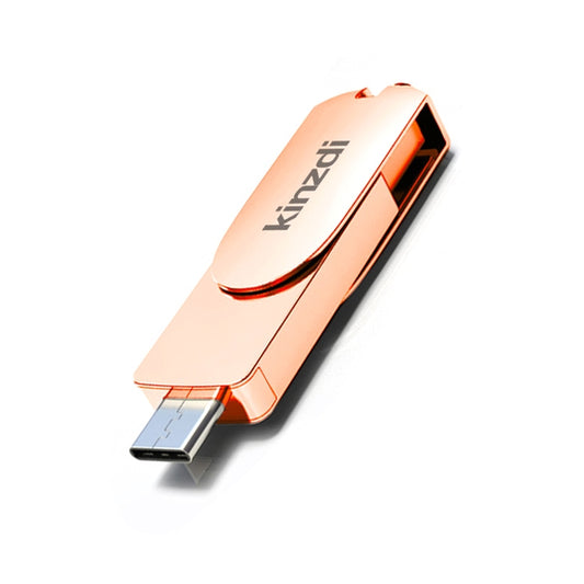 Kinzdi 256GB USB 3.0 + Type-C 3.0 Interface Metal Twister Flash Disk V11 (Rose Gold) - USB Flash Drives by Kinzdi | Online Shopping South Africa | PMC Jewellery | Buy Now Pay Later Mobicred