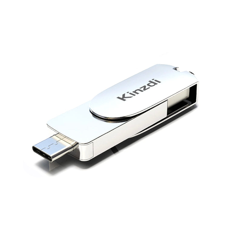 Kinzdi 128GB USB 3.0 + Type-C 3.0 Interface Metal Twister Flash Disk V11 (Silver) - USB Flash Drives by Kinzdi | Online Shopping South Africa | PMC Jewellery | Buy Now Pay Later Mobicred