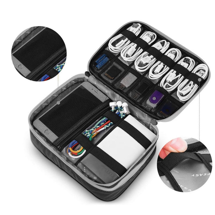 Multi-functional Headphone Charger Data Cable Storage Bag Portable Power Pack, Size: L, 25 x 18 x 7cm (Black) - Other by PMC TechLife | Online Shopping South Africa | PMC TechLife | Buy Now Pay Later Mobicred