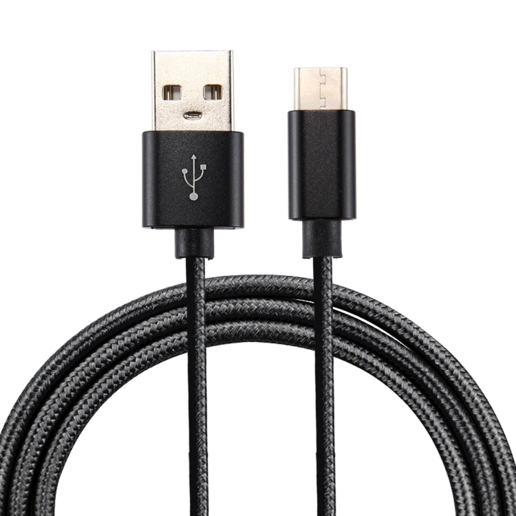 Knit Texture USB to USB-C / Type-C Data Sync Charging Cable, Cable Length: 1m, 3A Total Output, 2A Transfer Data(Black) - USB-C & Type-C Cable by PMC TechLife | Online Shopping South Africa | PMC TechLife | Buy Now Pay Later Mobicred