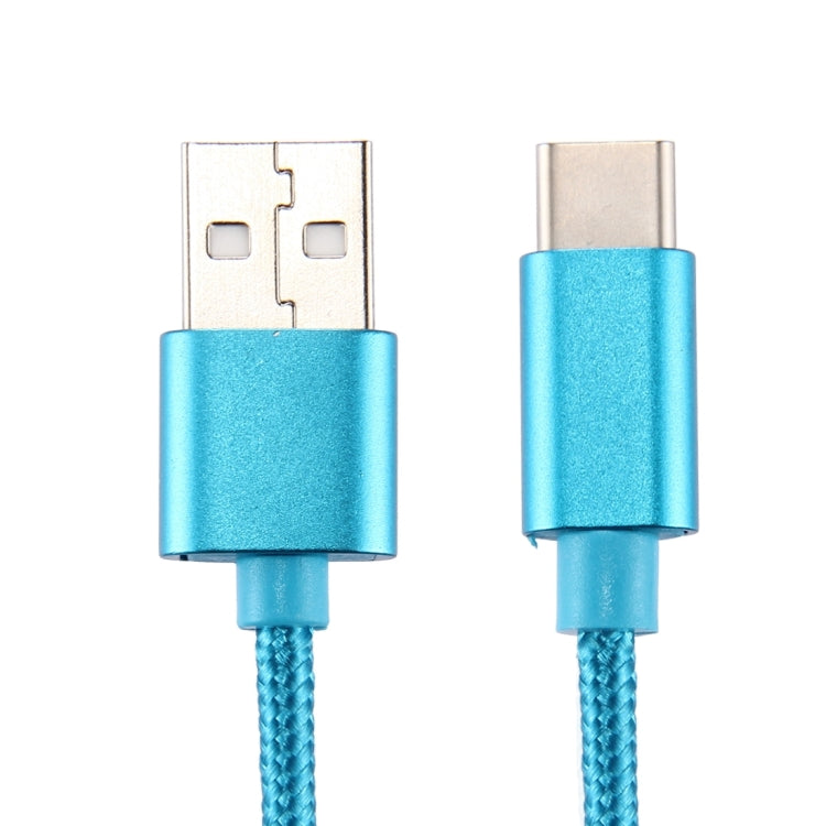 Knit Texture USB to USB-C / Type-C Data Sync Charging Cable, Cable Length: 1m, 3A Total Output, 2A Transfer Data(Blue) - USB-C & Type-C Cable by PMC TechLife | Online Shopping South Africa | PMC TechLife | Buy Now Pay Later Mobicred