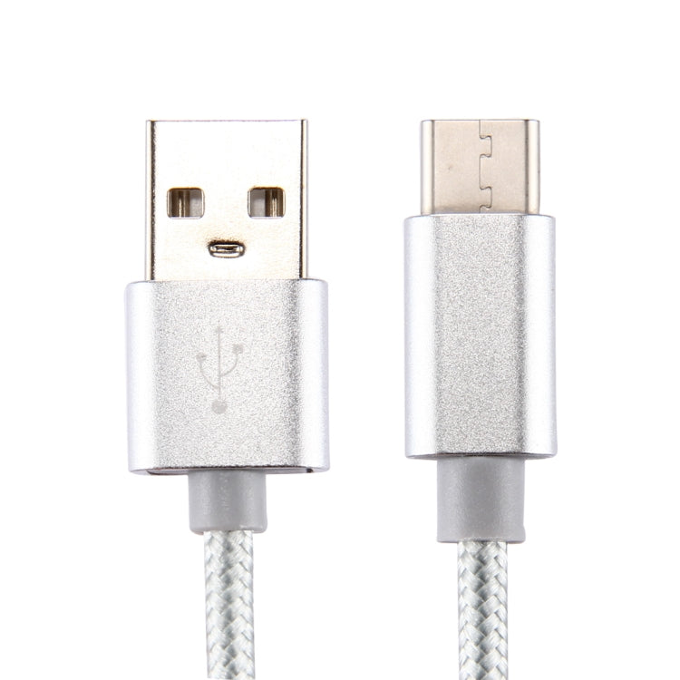 Knit Texture USB to USB-C / Type-C Data Sync Charging Cable, Cable Length: 3m, 3A Total Output, 2A Transfer Data(Silver) - USB-C & Type-C Cable by PMC TechLife | Online Shopping South Africa | PMC TechLife | Buy Now Pay Later Mobicred