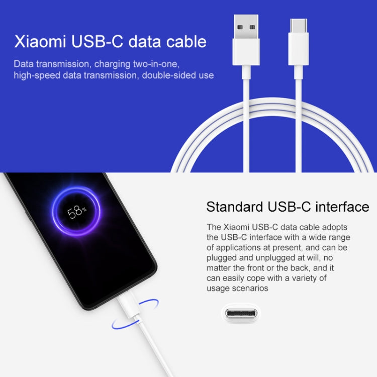 Original Xiaomi USB to USB-C / Type-C Data Cable Normal Version, Cable Length: 1m (White) - USB-C & Type-C Cable by Xiaomi | Online Shopping South Africa | PMC Jewellery | Buy Now Pay Later Mobicred