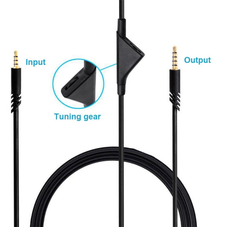 ZS0175 For Logitech Astro A10 / A40 / A30 3.5mm Male to Male Volume Adjustable Earphone Audio Cable, Cable Length: 2m - Headset Accessories by PMC TechLife | Online Shopping South Africa | PMC TechLife