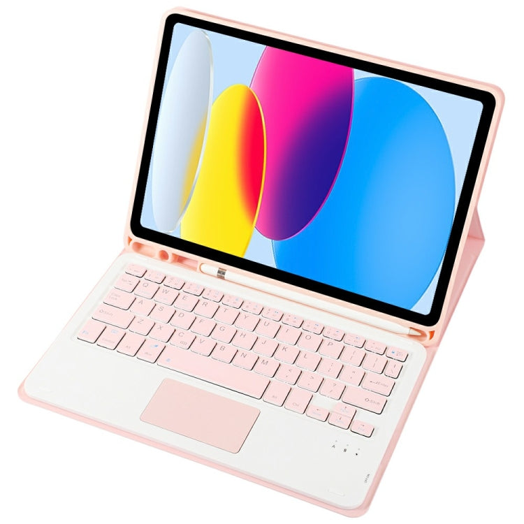 For iPad 10th Gen 10.9 2022 A10B-A Lambskin Texture Bluetooth Touch Keyboard Leather Tablet Case with Pen Slot (Pink) - Universal by PMC TechLife | Online Shopping South Africa | PMC TechLife