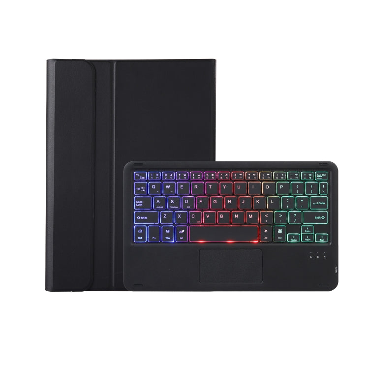 For iPad 11 2025 / 10th Gen 10.9 2022 A10B-AS Lambskin Texture Backlight Bluetooth Touch Keyboard Leather Tablet Case with Pen Slot(Black) - Universal by PMC Jewellery | Online Shopping South Africa | PMC Jewellery | Buy Now Pay Later Mobicred