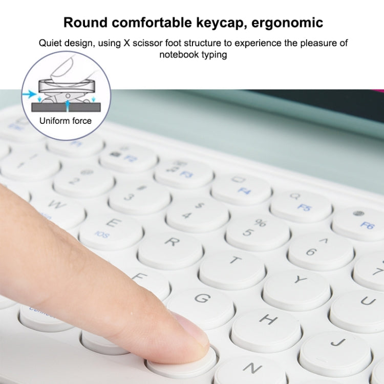X3 10 inch Universal Tablet Round Keycap Wireless Bluetooth Keyboard (Pink) - Universal Keyboard by PMC TechLife | Online Shopping South Africa | PMC TechLife